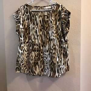 BNWT Chico's Leopard Pride SS Top.