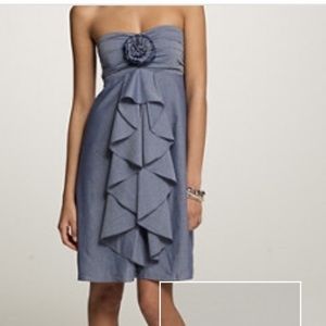 J. Crew wild rose chambray strapless dress