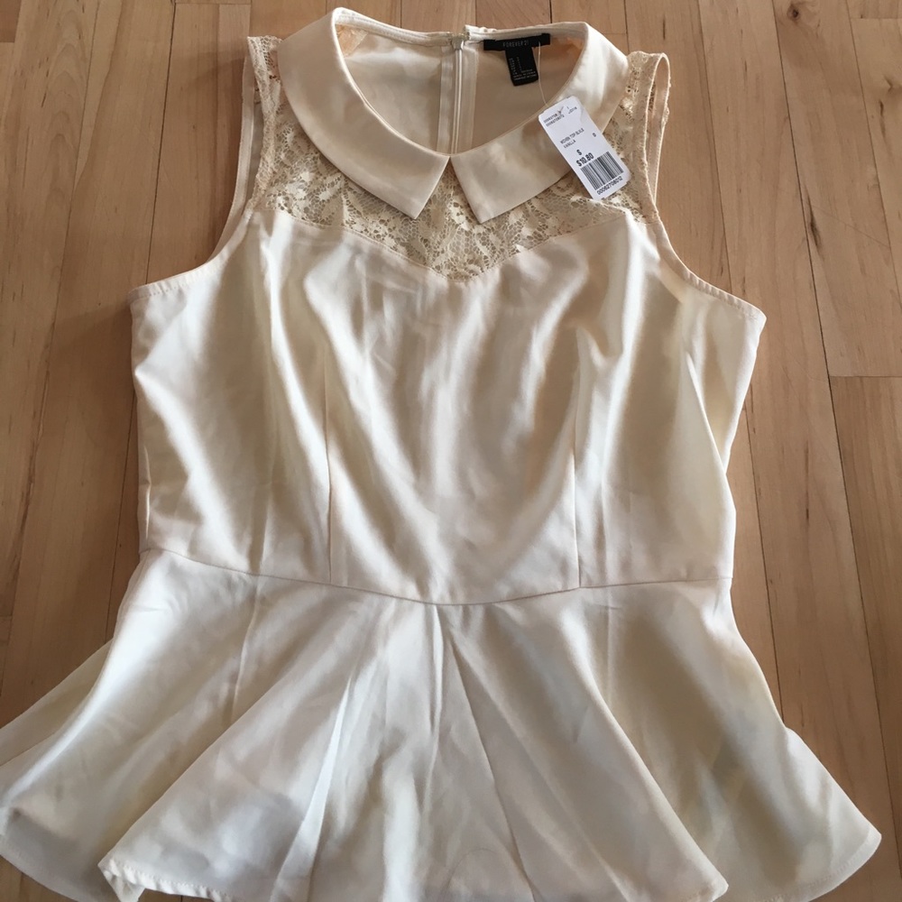 Cream peplum shirt