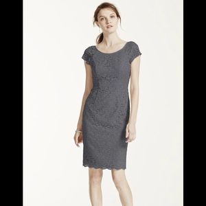 Short gray lace dress
