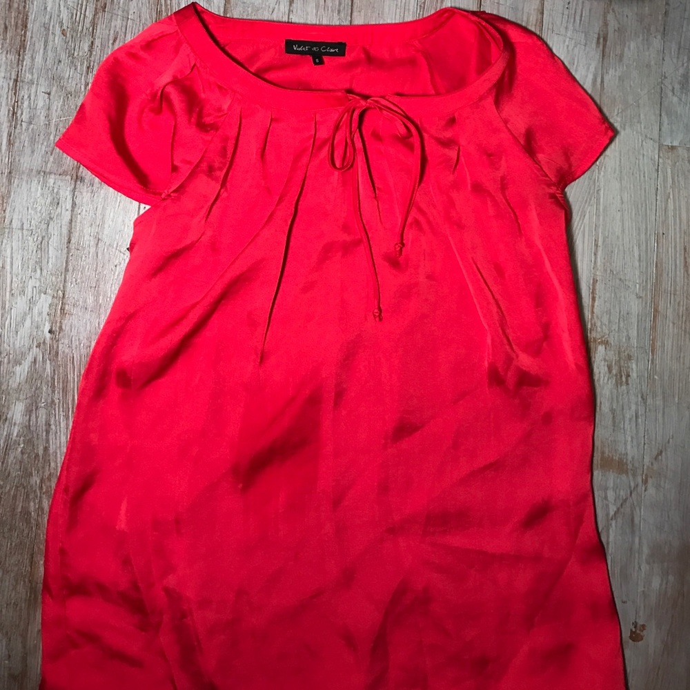 Red Satin Blouse