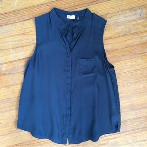 AG Navy Silk Blouse (L)