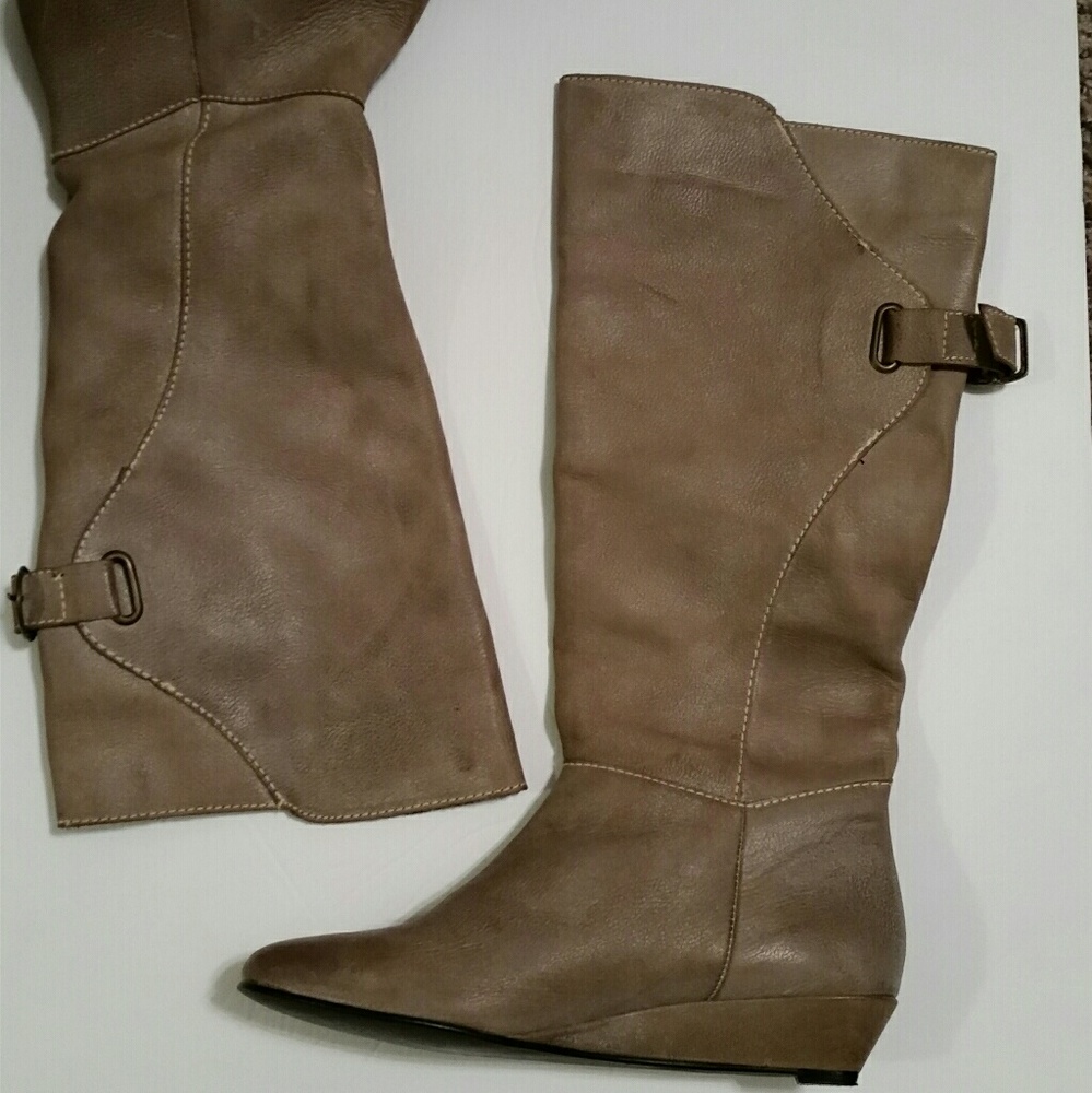 Steven by Steve Madden  Leather Wedge Knee Boots