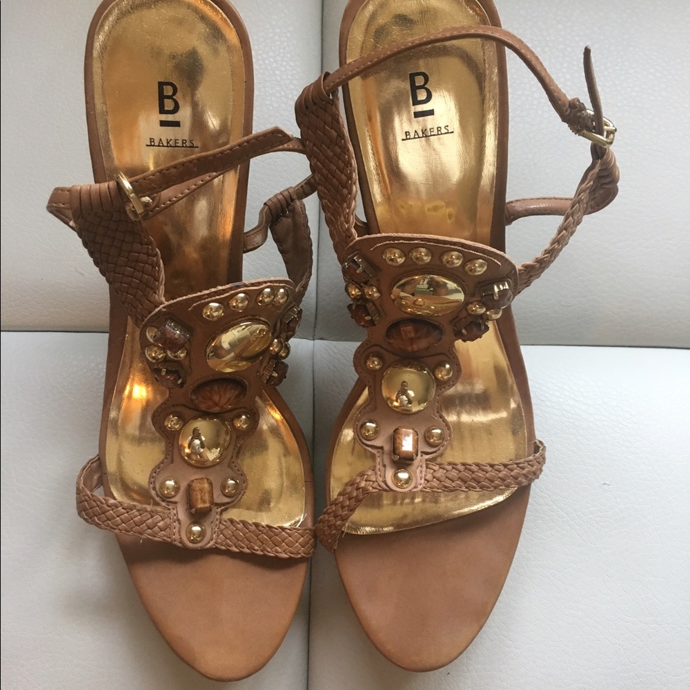 Embellished Sandal Wedge Heel