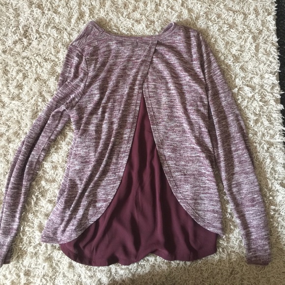Maroon Top with sheer back - Picture 2 of 2