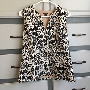 Dressy Ann Taylor leopard print peplum tank