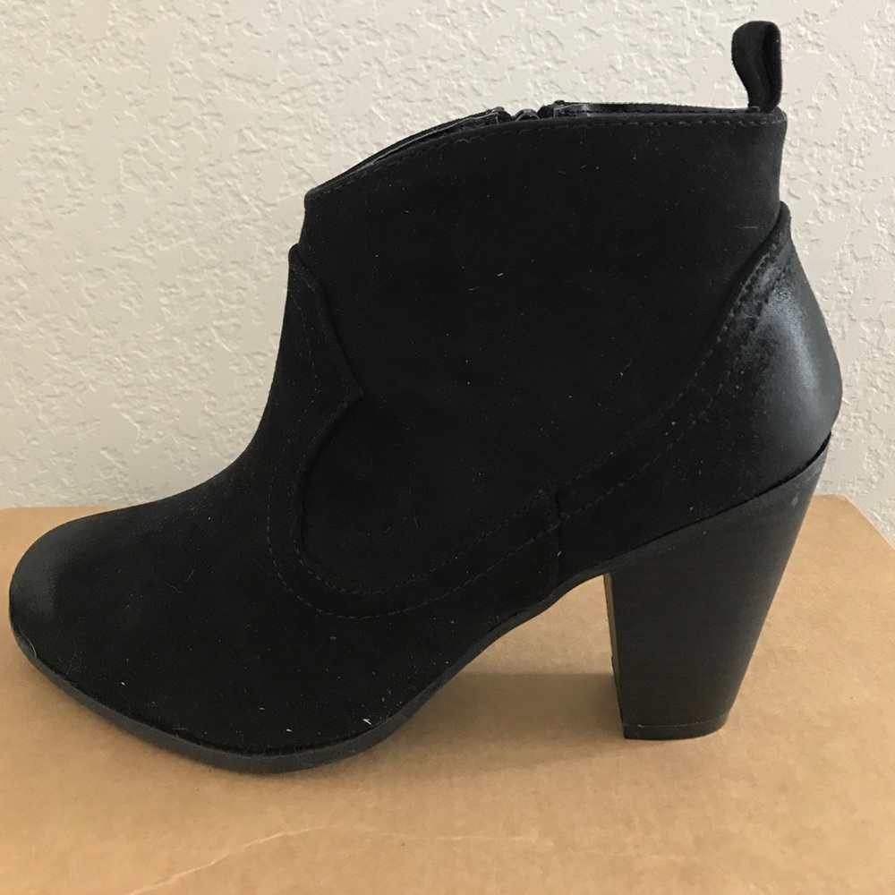 Black suede booties