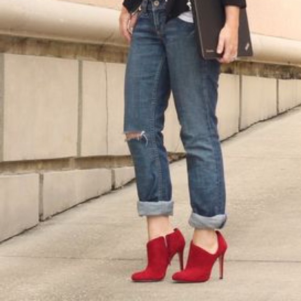 Sole society sexy red booties