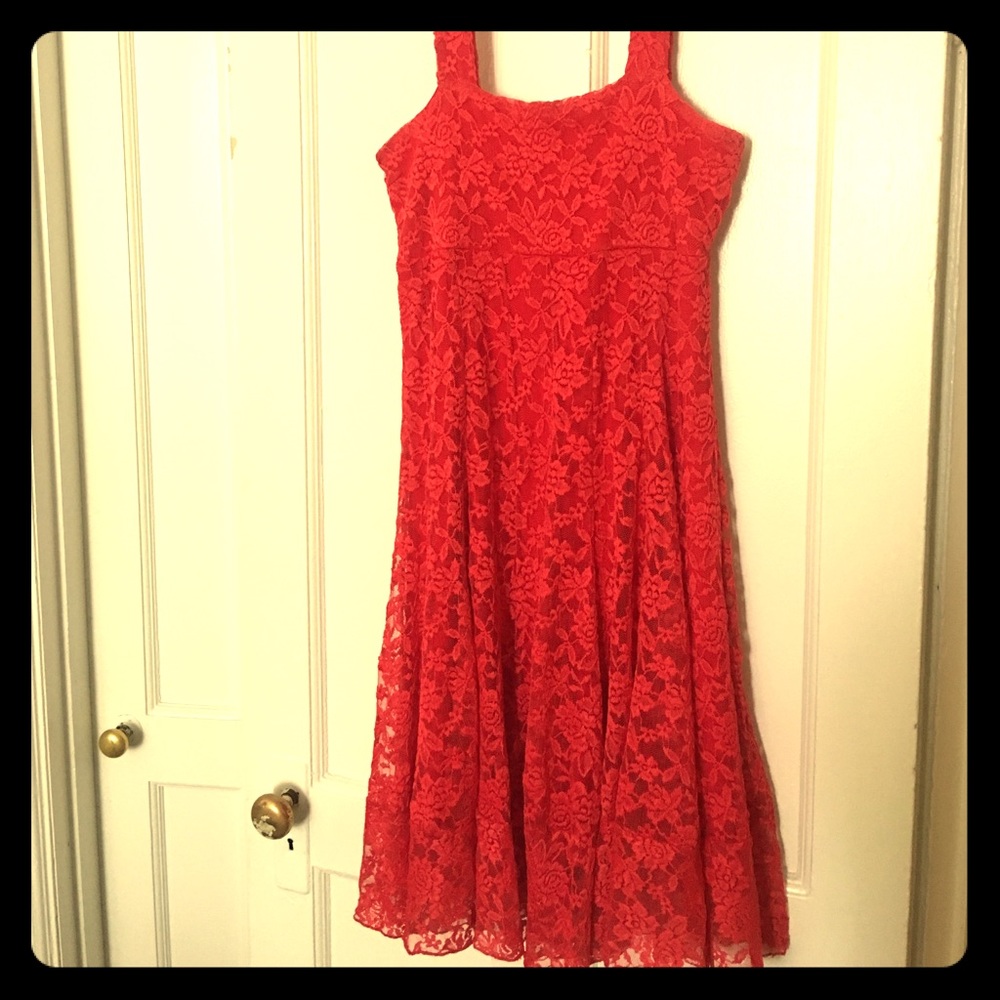*RECENTLY REDUCED* Amazing red lace a-line dress.