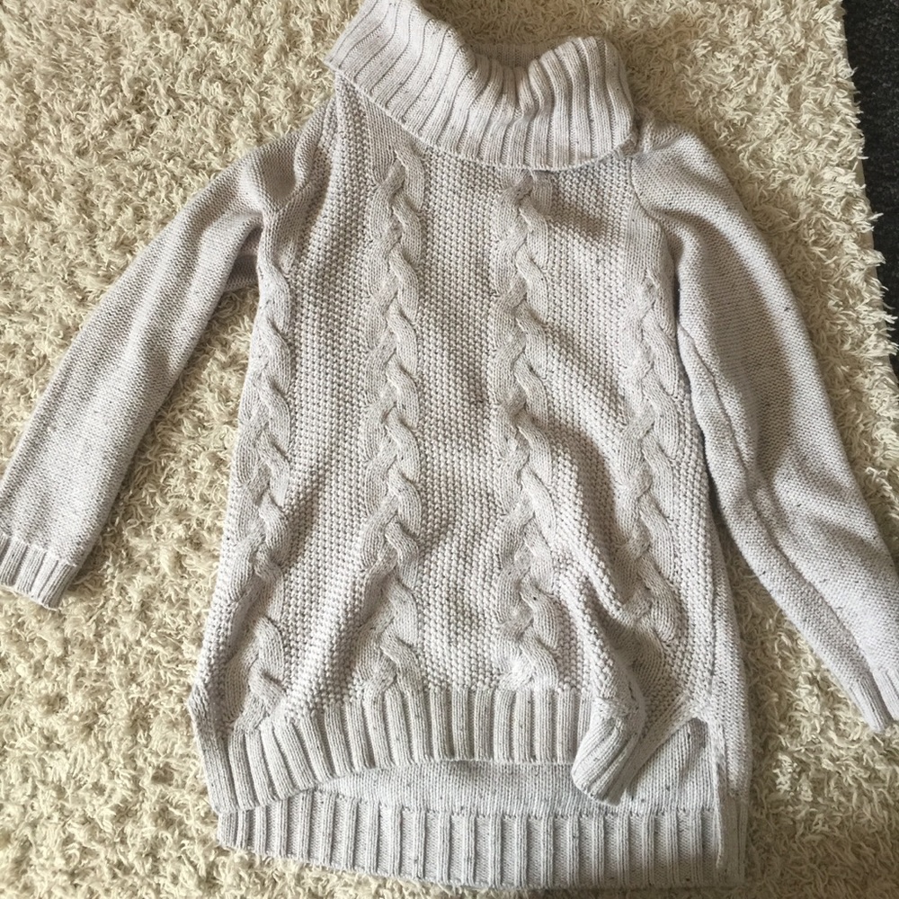 Beige/Tan Knit Turtle Neck Sweater