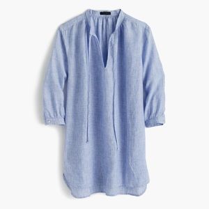 J.crew light blue linen tunic