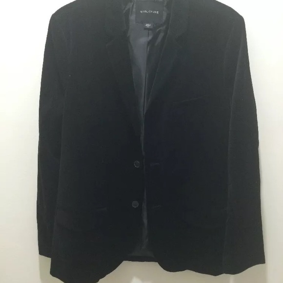 Structure Black Velvet Blazer - Picture 1 of 8