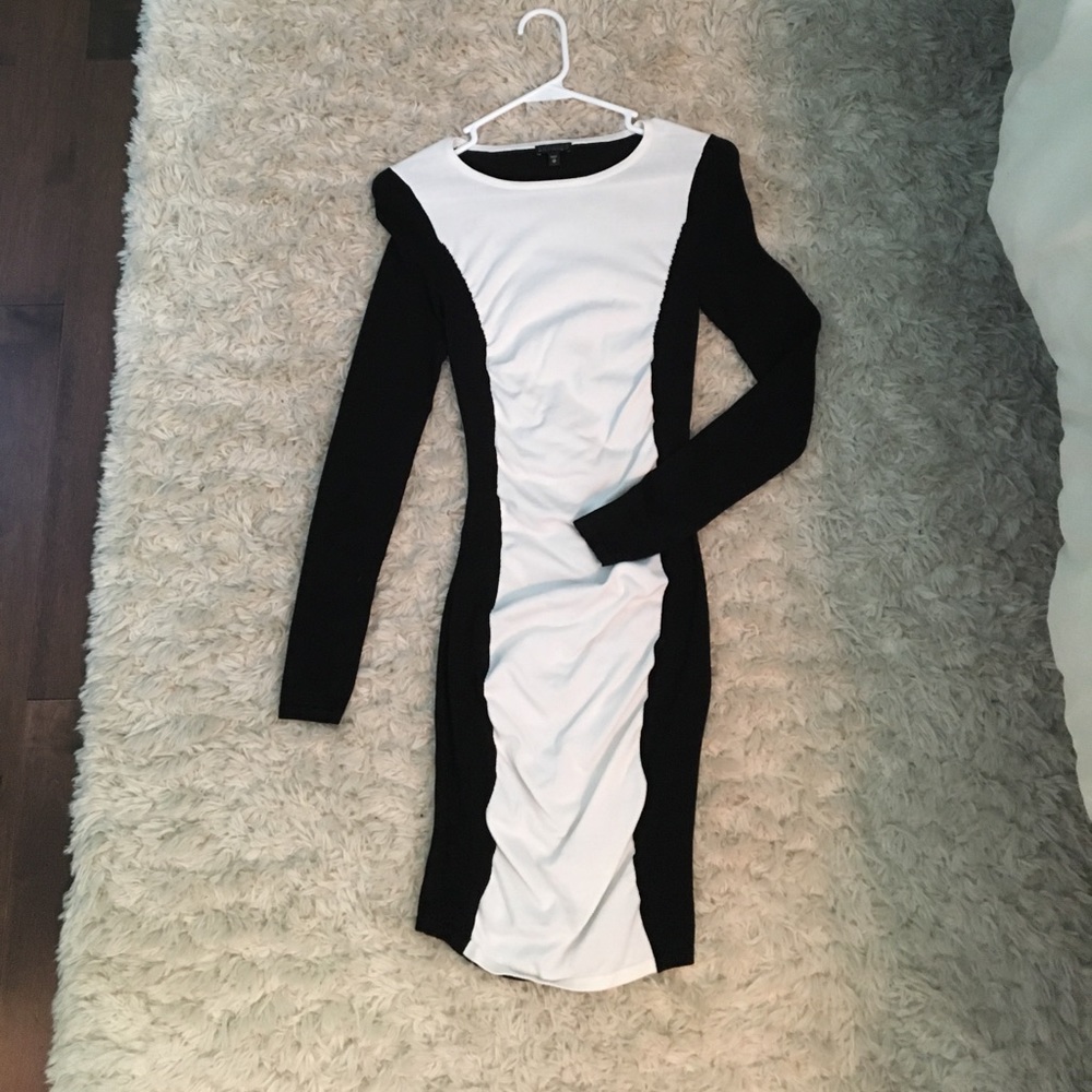 NWOT. Express black and white sweater dress