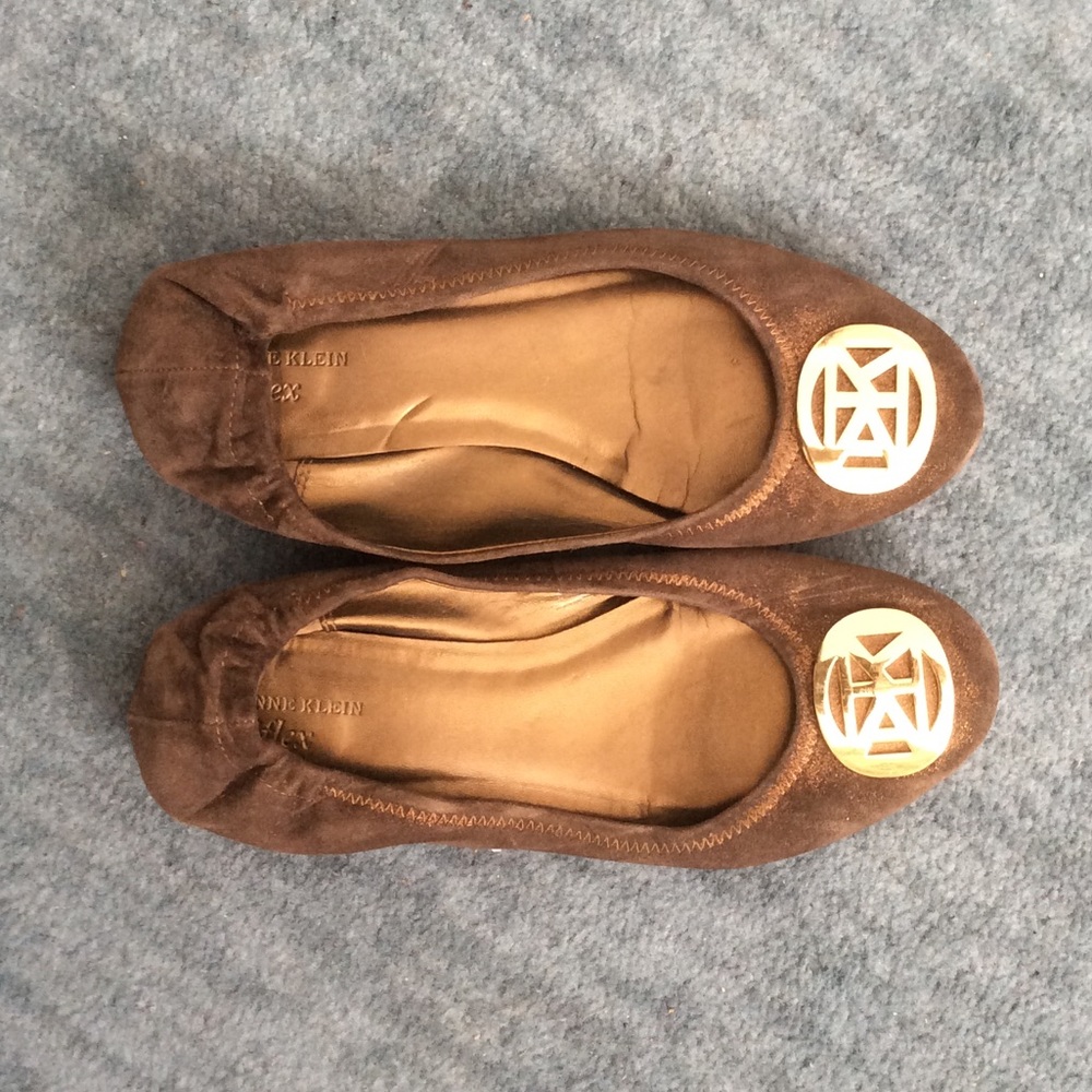 Anne Klein Brown Stretchy Ballet Flats