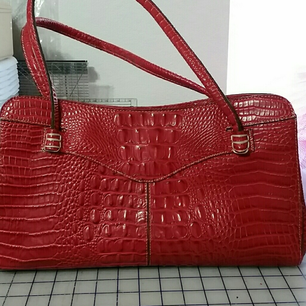 Red leather bag great condition