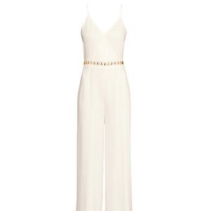H&M White Jumpsuit w/ Gold Detailing