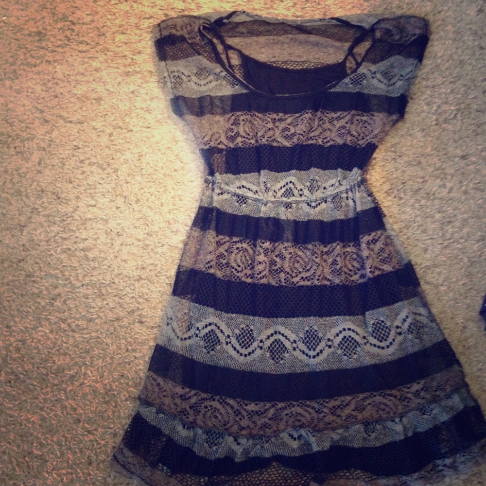 M Charming Charlie Lacy Striped Dress