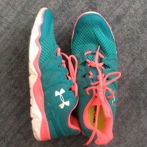 Under Armour Turquoise and Pink Sneakers