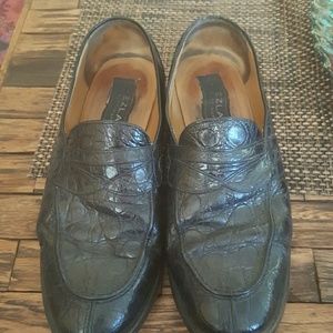 Mens size 8.5 mezlan crocodile loafers