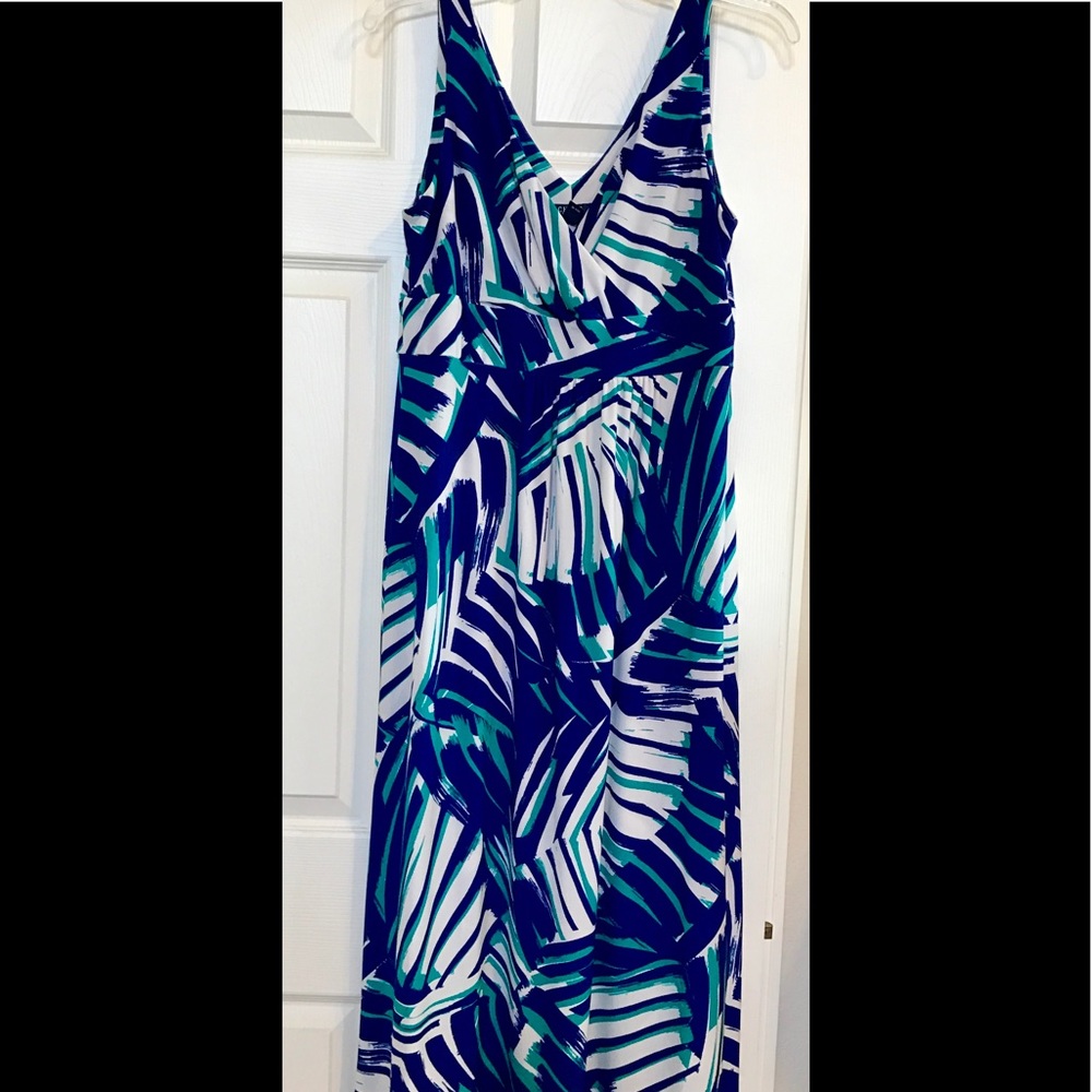 Chaps Maxi dress in Cobalt & Teal