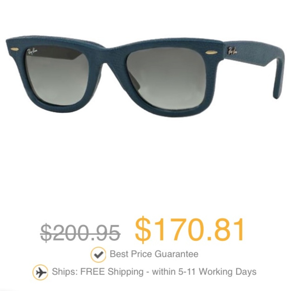 Ray bans- green leather wayfarer