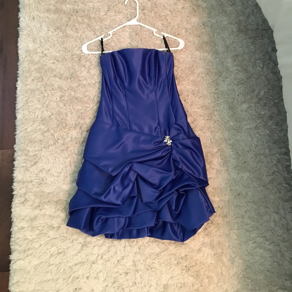 Royal blue short prom dress
