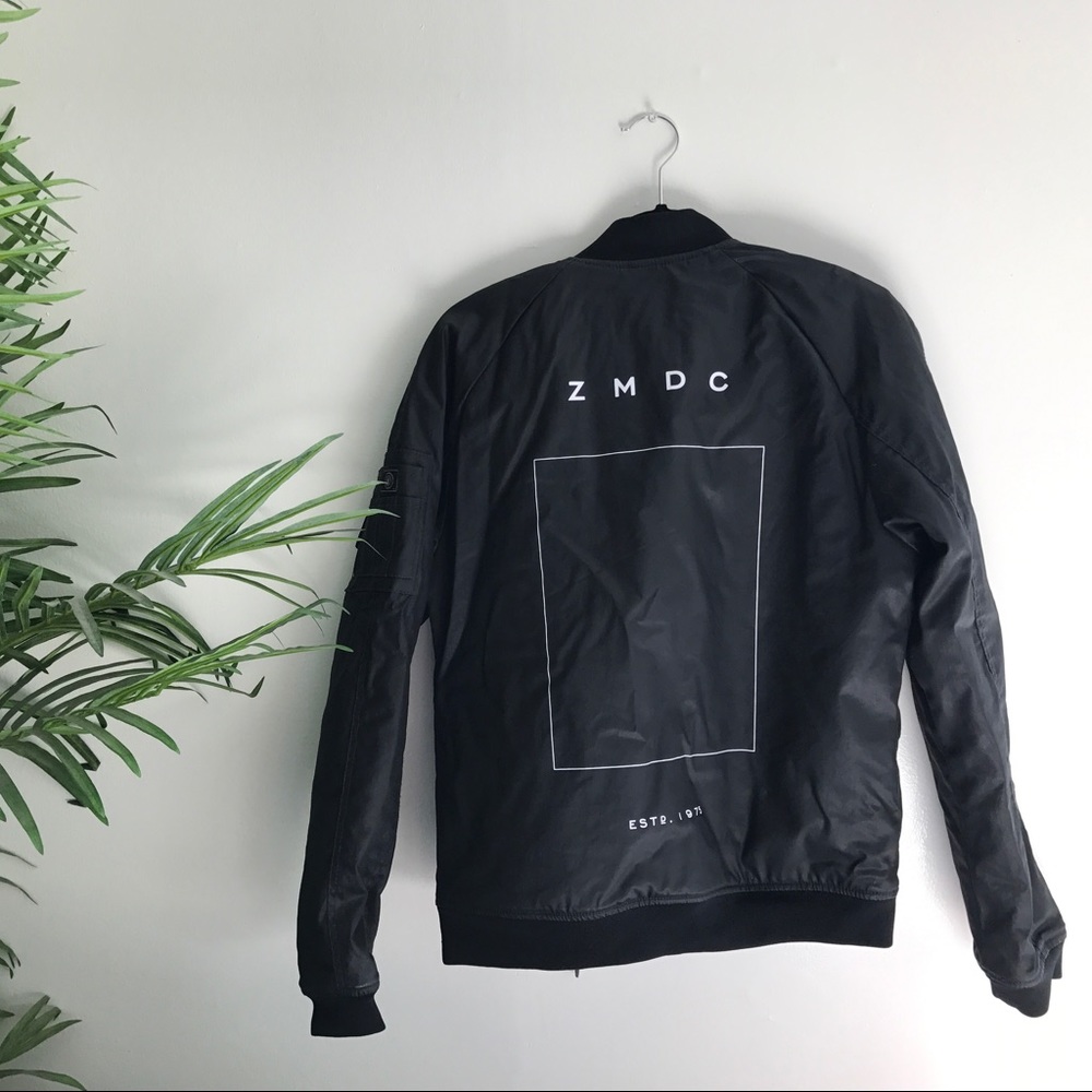 Zara Man Denim Black Bomber Jacket