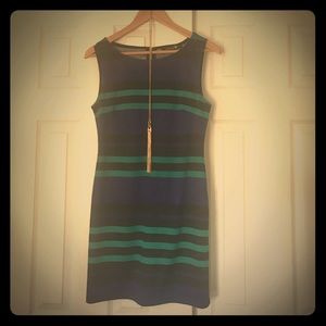 Blue/Green Stripe Mini Dress