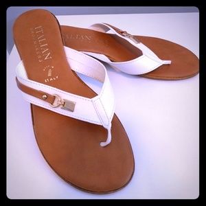 White Leather Sandals Size 9