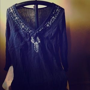 Black gauze swimsuit coverup 2x