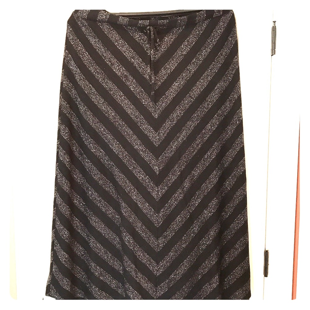Black and Sparkle Chevron Sweater Maxi Skirt