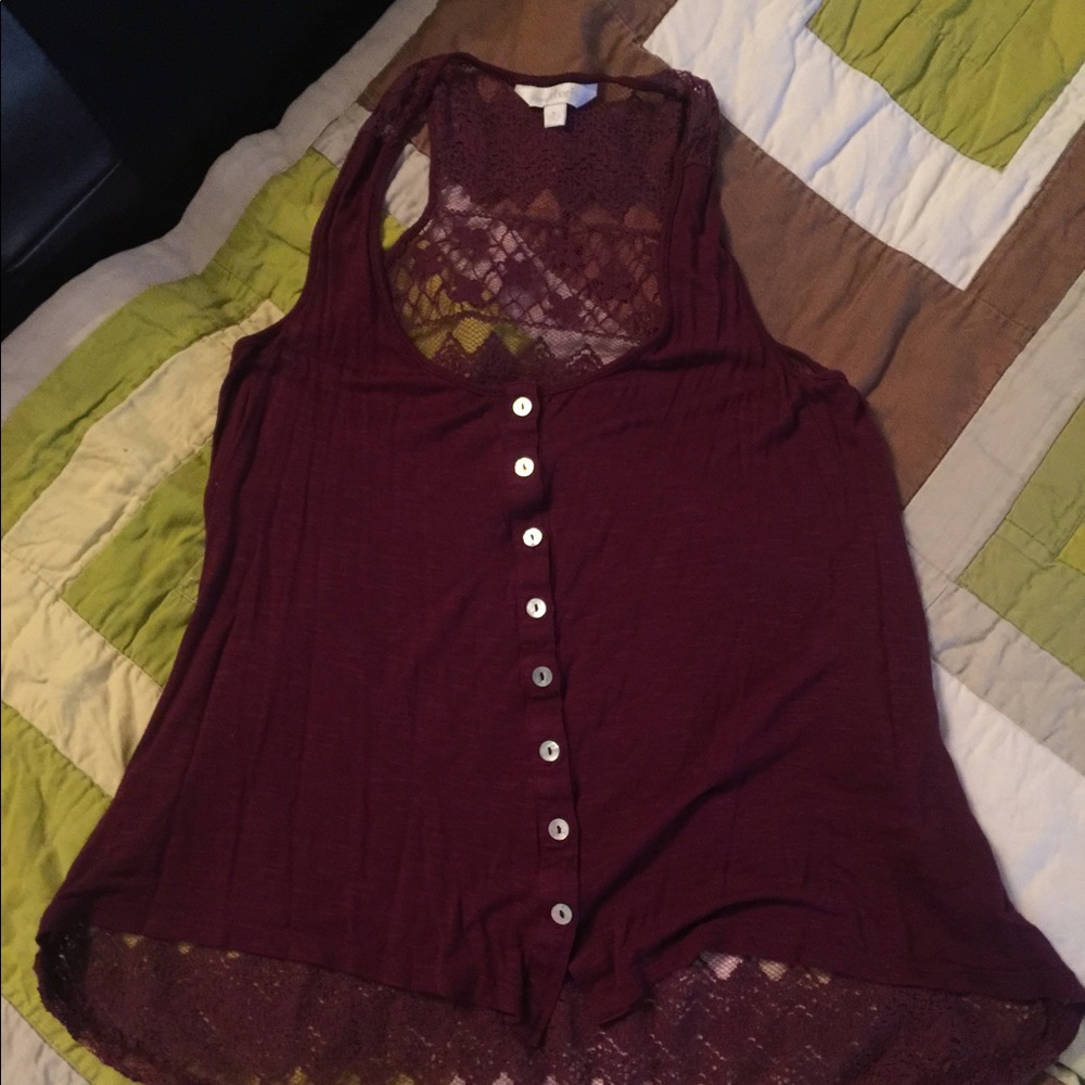 Charming Charlie lace back tank