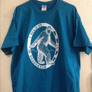 XL Gildan Tee with unique Sasquatch design
