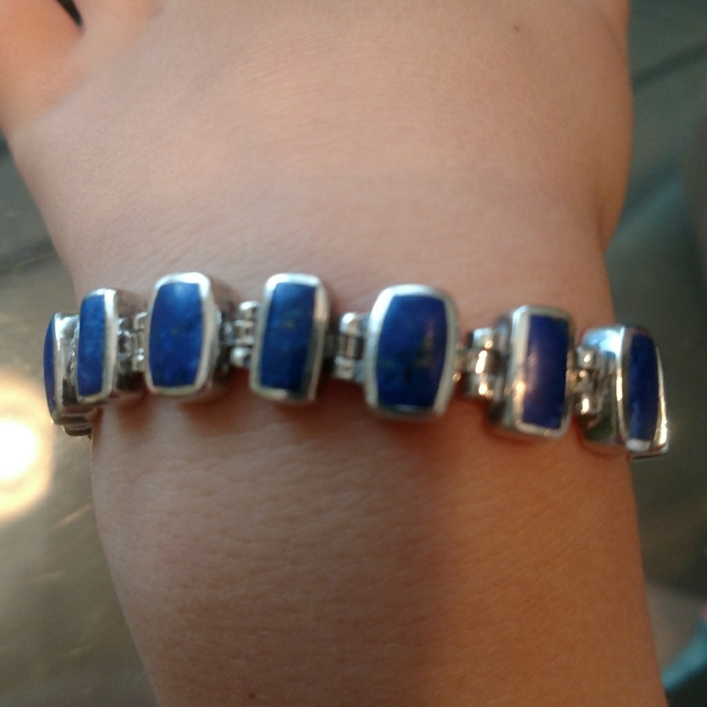 Vintage Lazurite bracelet stamped by designer!