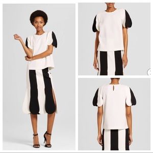 White Scallop Sleeve Top Victoria Beckham Target L White Scallop Sleeve Top Victoria Beckham Target L
