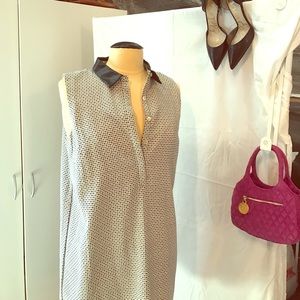 Only the dress! Black & white, moc leather collar.