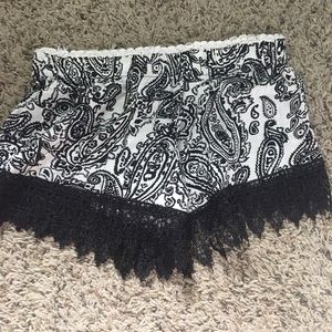 Black and white shorts