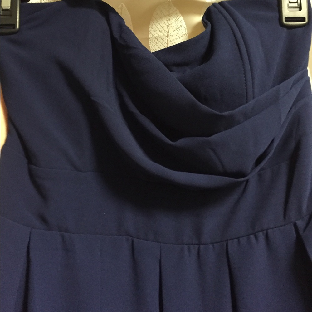 3/$15 ASOS TFNC Navy Blue Strapless Dress Women’s US 12 - Picture 3 of 6