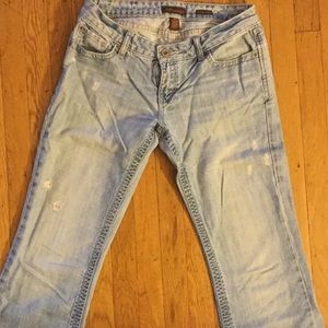 Light blue skinny flare jeans