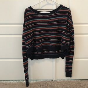 Free People Beach Stripe Cropped Sweater