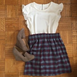 J. Crew Plaid Mini Skirt