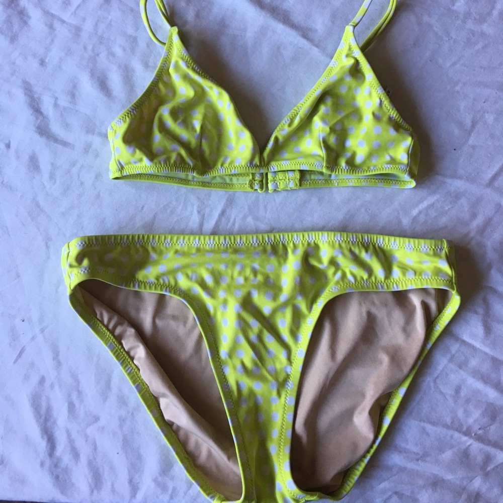 J Crew yellow polka dot bikini