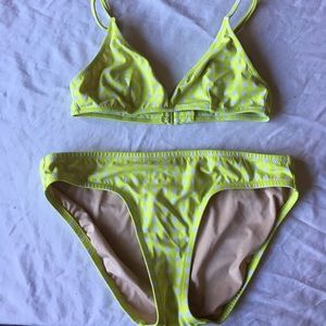 J Crew yellow polka dot bikini