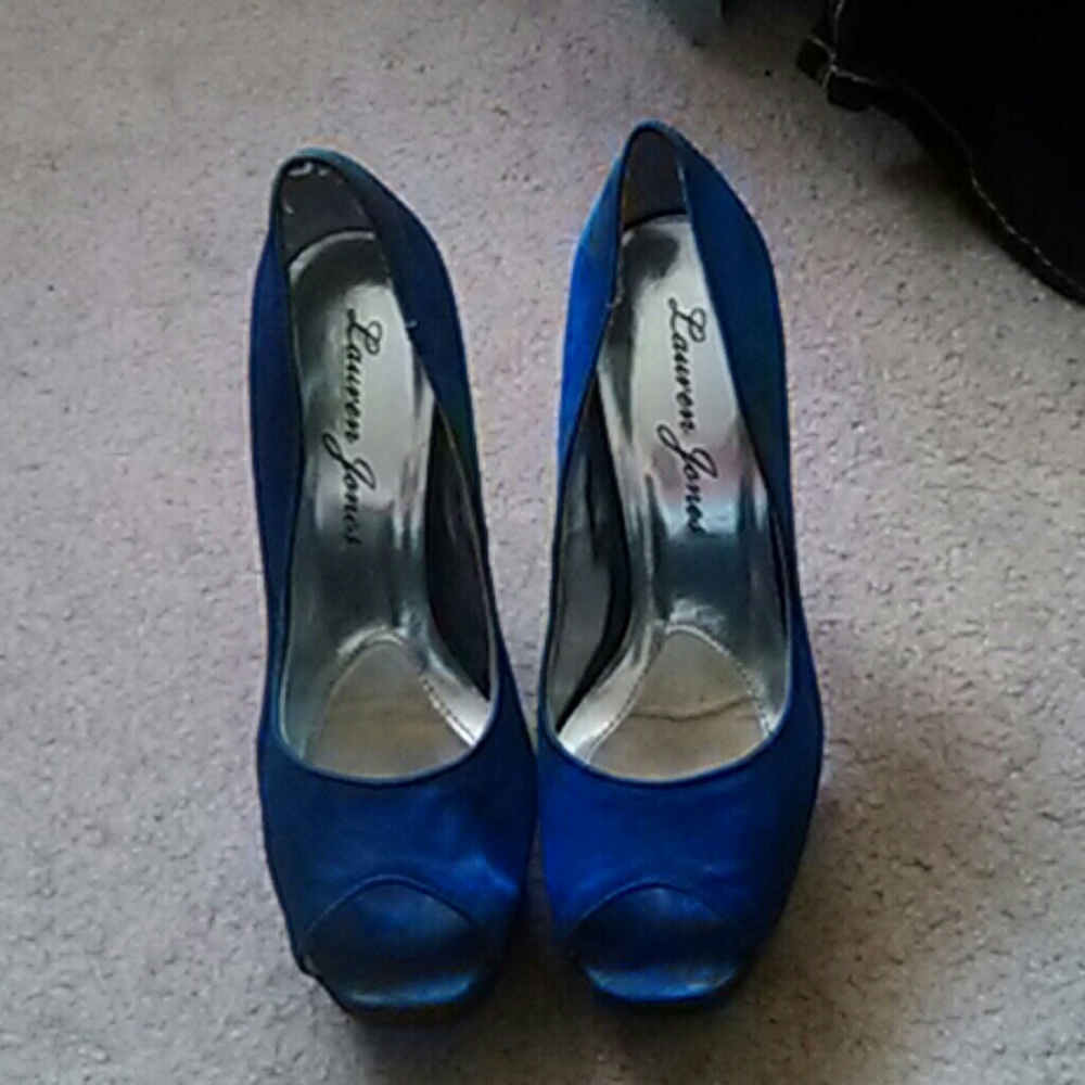 Blue high heels