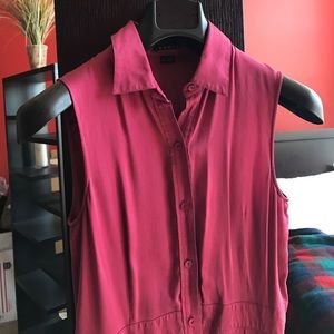 Theory silk button down dress