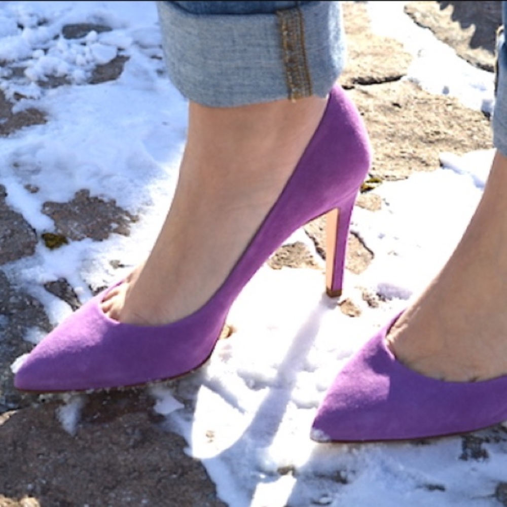 Purple Blue Suede J. Crew Pupms