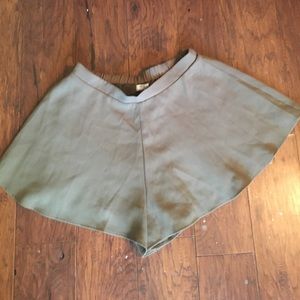 Olive Green Flare Shorts