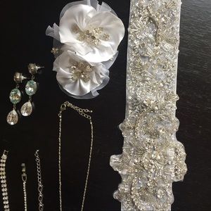Bridal Accessories! Wedding Jewelry/belt/hair clip