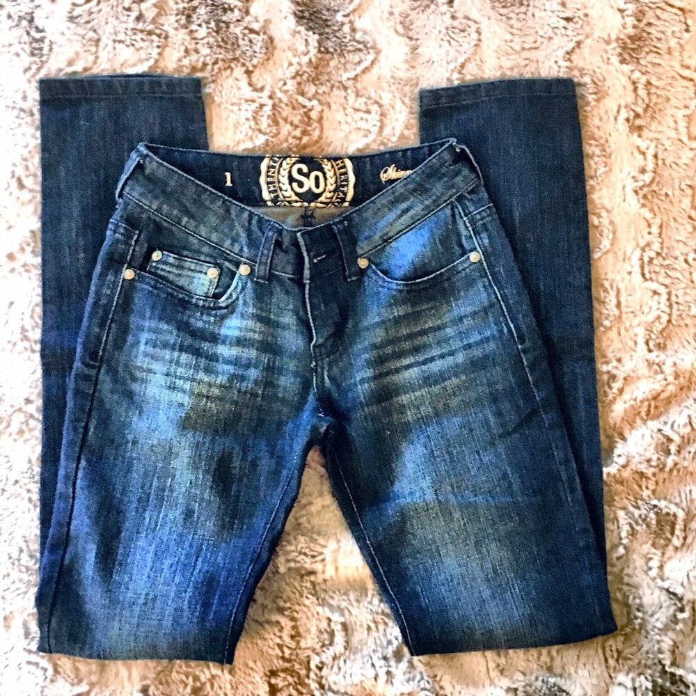 Dark blue denim skinny jeans