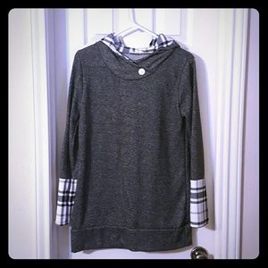 Plaid lightweight sweatshirt